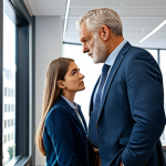 **Adaptation & Empathy:** "A professional communication expert, fully clothed in business casual attire, thoughtfully listening to a colleague from a different cultural background in a modern office setting, appropriate content, safe for work, perfect anatomy, natural pose, emphasizing understanding and respect, family-friendly."