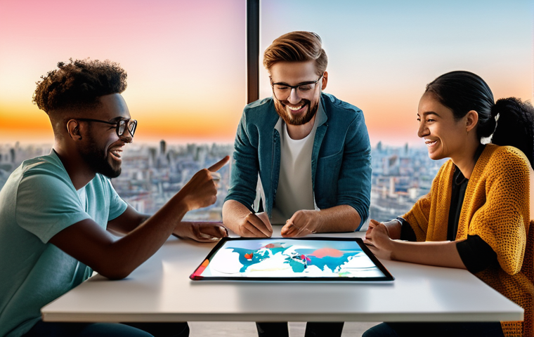 국제커뮤니케이션 커리어 확장 방법 - **Prompt 1: Global Connectivity and Cultural Learning**
    "A vibrant, medium-shot image of a diver...