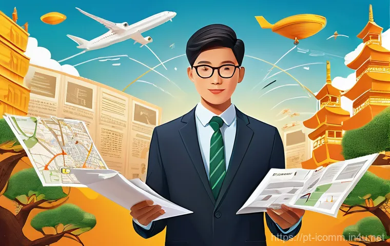 국제커뮤니케이션 분야 취업 전망 - A dynamic and visually engaging illustration of a diverse team of young professionals from various g...