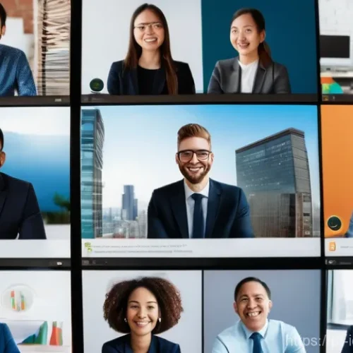 글로벌 커뮤니케이션 전문가로서의 경력 개발 - A vibrant, high-angle wide shot of a diverse group of young adult professionals from various contine...