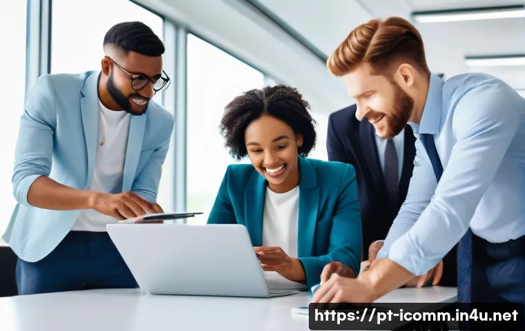 국제커뮤니케이션 고급 자격증 - **Prompt 1: Global Team Collaboration and Harmony**
    "A vibrant, wide-angle shot of a diverse gro...